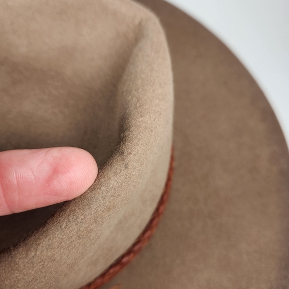 AKUBRA Drover Cowboy Hat Size 56 Brown Pure Rabbit Fur Felt Australian Western - Picture 5 of 13